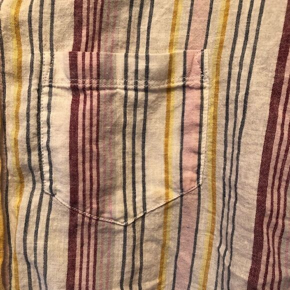 Beachlunchlounge Linen Button Down Tie Front Shirt - Picture 3 of 4